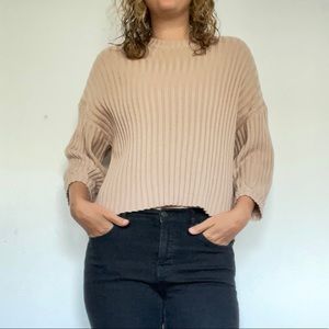 Drop Shoulder Cropped Sweater